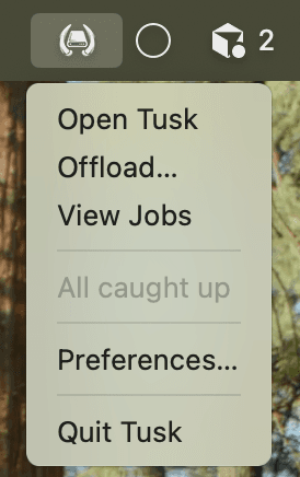 The Tusk icon in the macOS menu bar